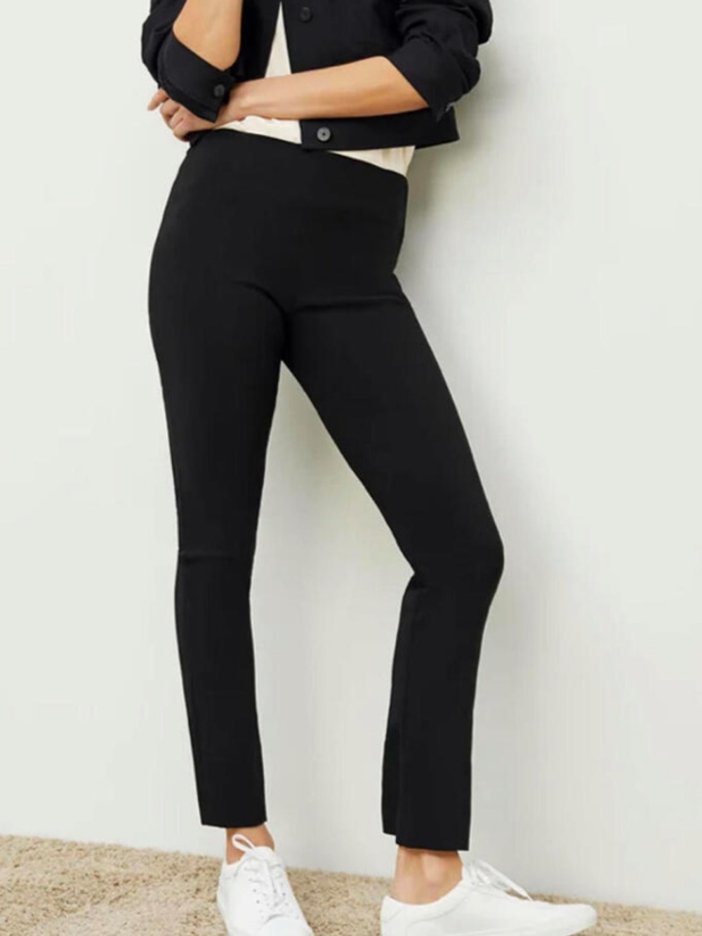 MM Lafleur Pull On Black Pants Size 0 Straight Leg Staple Wardrobe Piece Capsule
